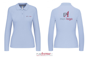 Polo personnalisé Kariban Prestige à manches longues pour femme