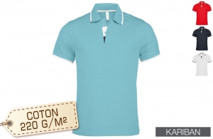Polo personnalisé homme en maille piqué et col contrasté
