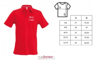 Polo personnalisé prestige Kariban couleur pour enfant