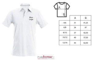 Polo personnalisé prestige Kariban blanc pour enfant