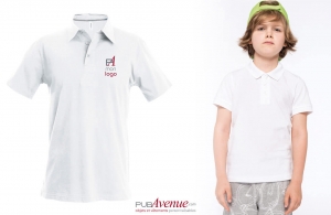 Polo personnalisé prestige Kariban blanc pour enfant