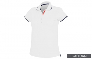 Polo personnalisé kariban à maille piqué bicolore pour femme