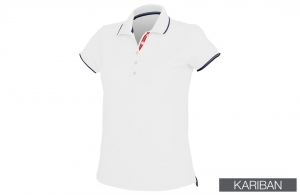 Polo kariban maille piqué bicolore pour femme