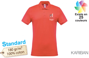 Polo publicitaire personnalisé business kariban à maille piqué pour homme 