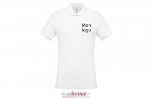 Polo maille piqué business Kariban blanc pour homme