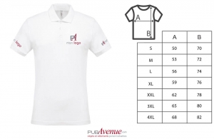 Polo personnalisé business Kariban blanc pour homme à maille piqué