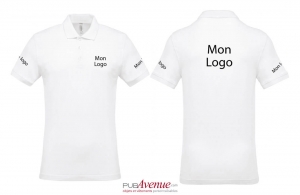Polo personnalisé business Kariban blanc pour homme à maille piqué