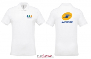Polo personnalisé business Kariban blanc pour homme à maille piqué