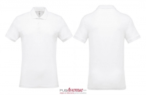 Polo personnalisé business Kariban blanc pour homme à maille piqué