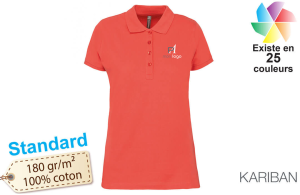 Polo publicitaire personnalisé business kariban à maille piqué pour femme 