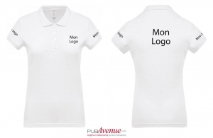 Polo maille piqué business Kariban blanc pour femme