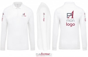 Polo personnalisé tendance kariban manches longues pour homme