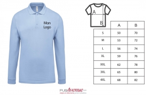 Polo personnalisé tendance kariban manches longues pour homme