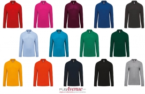 Polo personnalisé tendance kariban manches longues pour homme