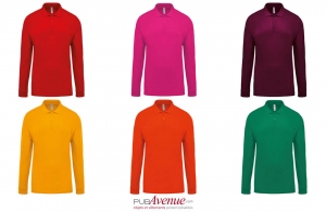Polo personnalisé tendance kariban manches longues pour homme