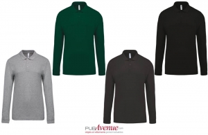 Polo personnalisé tendance kariban manches longues pour homme