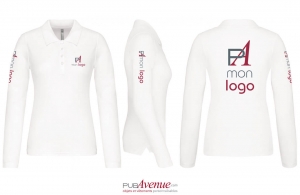 Polo personnalisé tendance kariban manches longues pour femme