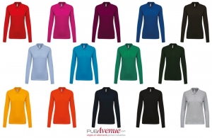Polo personnalisé tendance kariban manches longues pour femme