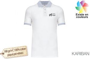 Polo personnalisé bicolore col et manche contrasté pour homme