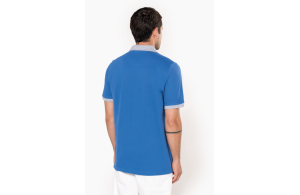 Polo bicolore col et manche contrasté pour homme