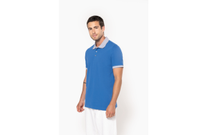 Polo bicolore col et manche contrasté pour homme