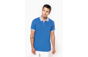 Polo bicolore col et manche contrasté pour homme