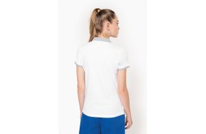 Polo bicolore col et manche contrasté pour femme