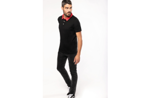 Polo personnalisé jersey à col bicolore pour homme