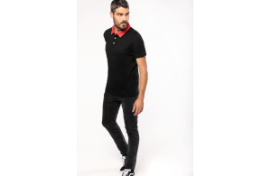 Polo jersey col bicolore pour homme