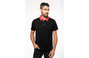 Polo personnalisé jersey à col bicolore pour homme