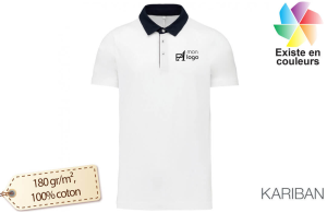 Polo jersey col bicolore pour homme