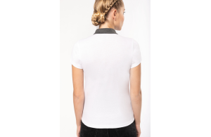 Polo personnalisé en jersey à col bicolore pour femme