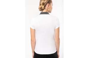 Polo jersey col bicolore pour femme