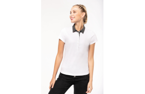 Polo jersey col bicolore pour femme