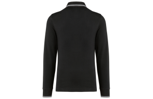 Polo personnalisé manches longues liserés contrastés pour homme