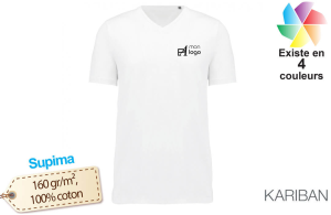 T-shirt col V Supima® kariban pour homme