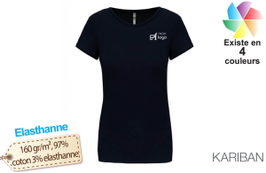 T-shirt élasthanne kariban pour femme publicitaire personnalisé 