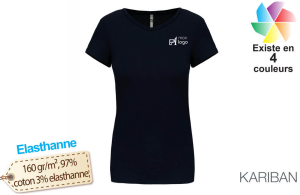 T-shirt élasthanne personnalisé pour femme