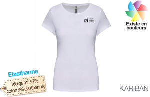 T-shirt élasthanne blanc pour femme