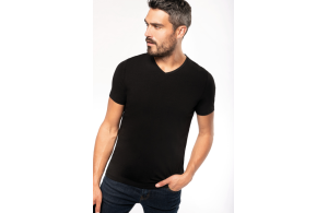 T-shirt col V élasthanne pour homme