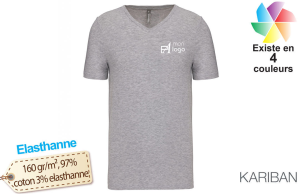 T-shirt col V élasthanne pour homme