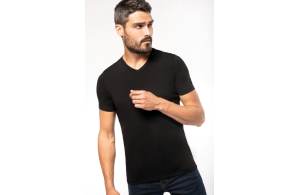 T-shirt col V élasthanne pour homme