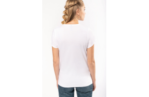 T-shirt col V élasthanne pour femme