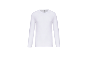 T-shirt manches longues blanc en élasthanne pour homme