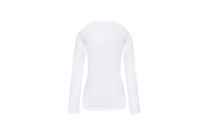 T-shirt manches longues blanc en élasthanne pour femme