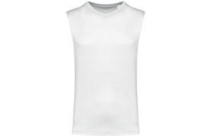 T-shirt blanc sans manches écoresponsable pour homme