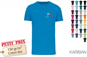 Tee-shirt personnalisé en coton bio kariban pour homme