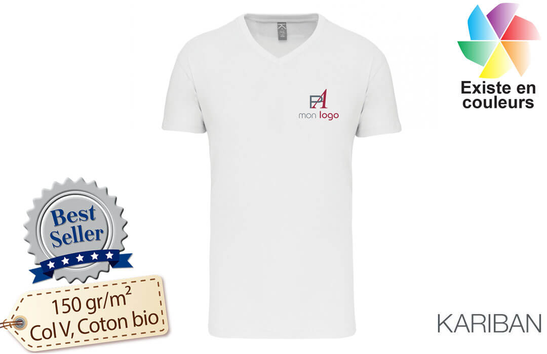 Tee-Shirt Homme Coton Biologique Blanc