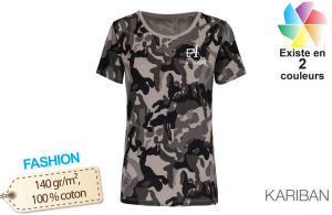 T-shirt camouflage personnalisé kariban pour femme