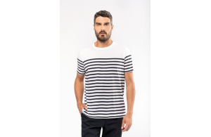 T-shirt marinière col rond en coton Bio pour homme